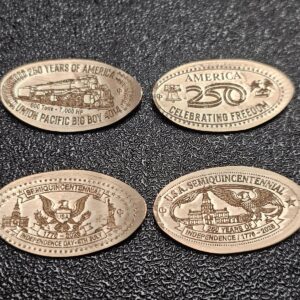United States Semiquincentennial Set of 4 Pressed Pennies Elongated Coins - Image 1