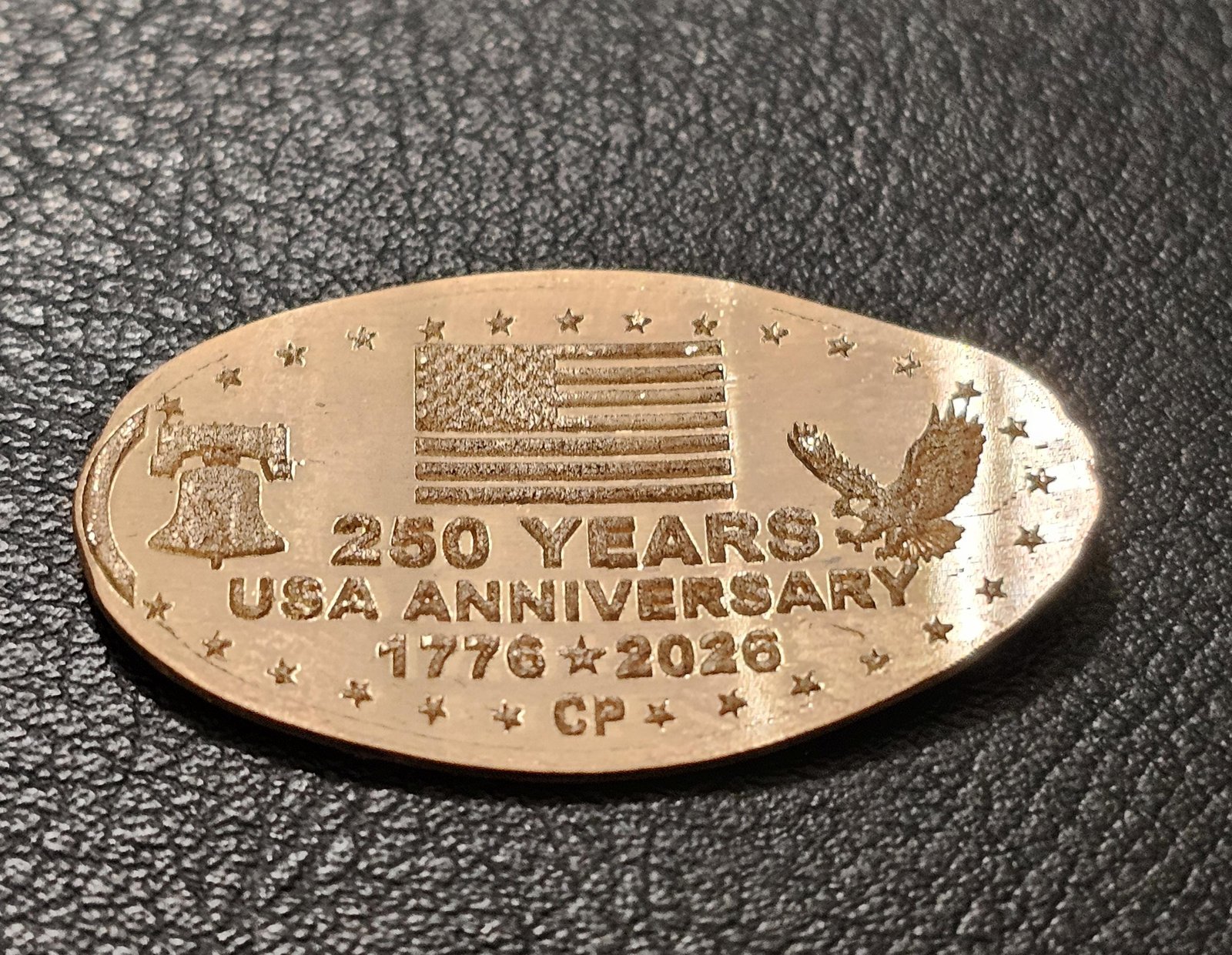 250 Years USA Anniversary Pressed Penny Elongated Coin - Image 2