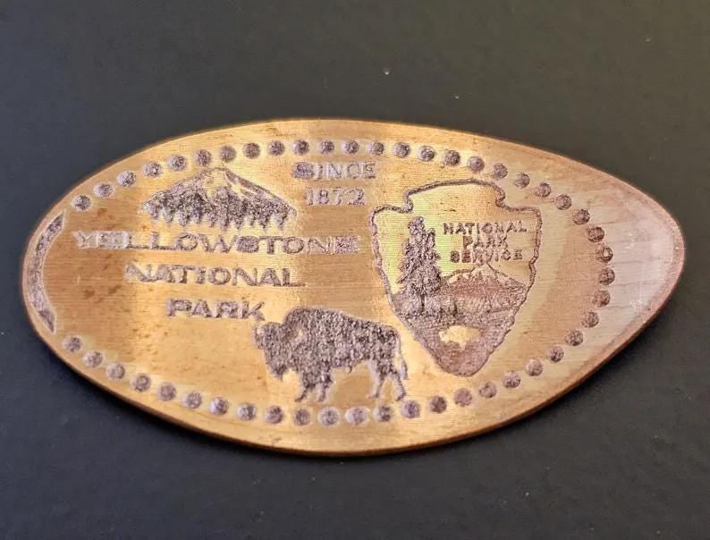 Yellowstone State Park Pressed Penny Elongated Coin - Image 4