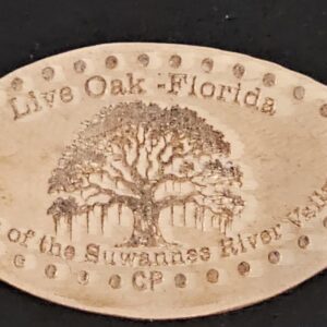 Live Oak Florida Pressed  Penny Elongated Coin Home of the Swannee River Valley