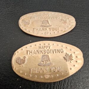 Happy Thanksgiving Pressed Penny Smashed Elongated Coin