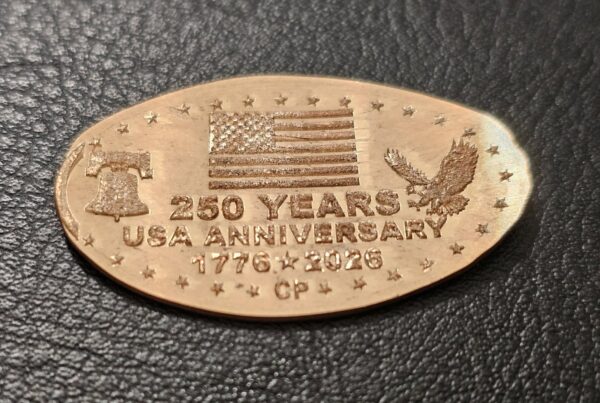 250 Years USA Anniversary Pressed Penny Elongated Coin