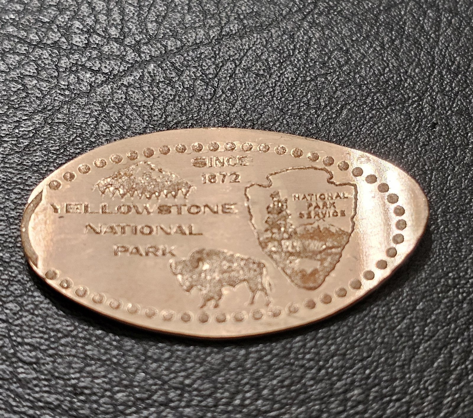 Yellowstone State Park Pressed Penny Elongated Coin - Image 3