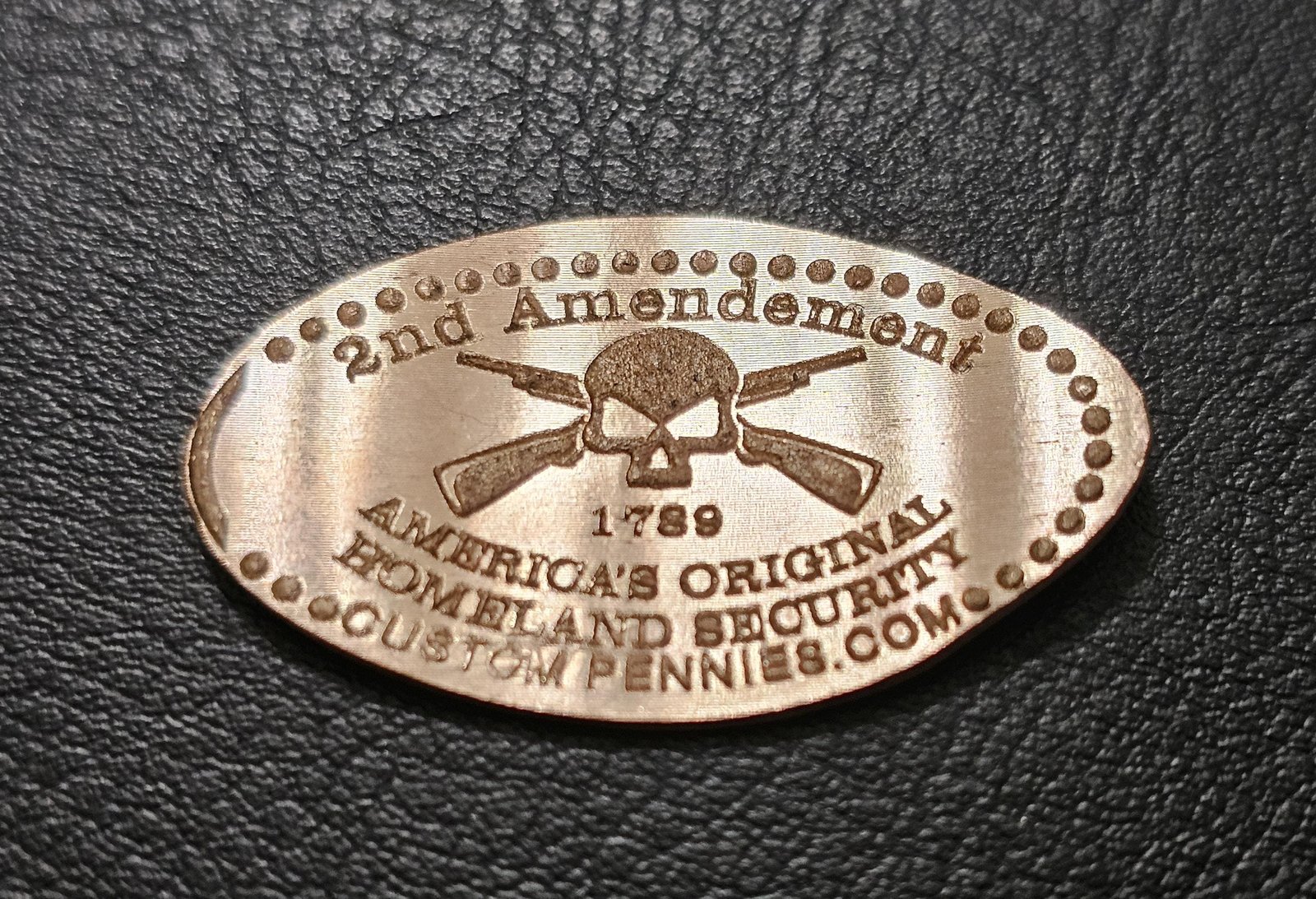 2nd Amendment America Original Homeland Security Pressed Penny Elongated Coin