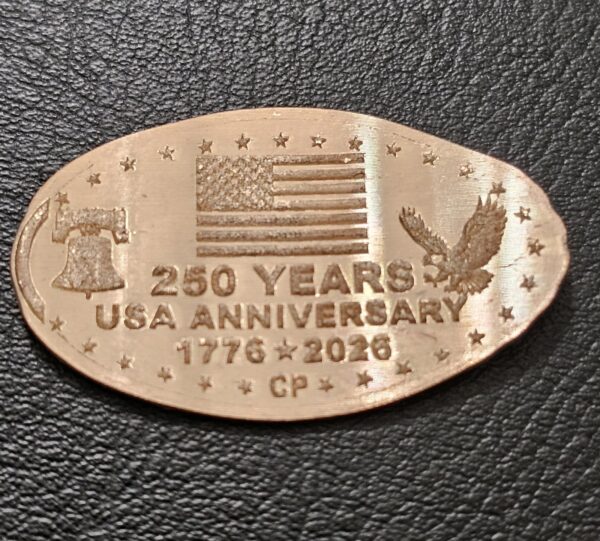 250 Years USA Anniversary Pressed Penny Elongated Coin
