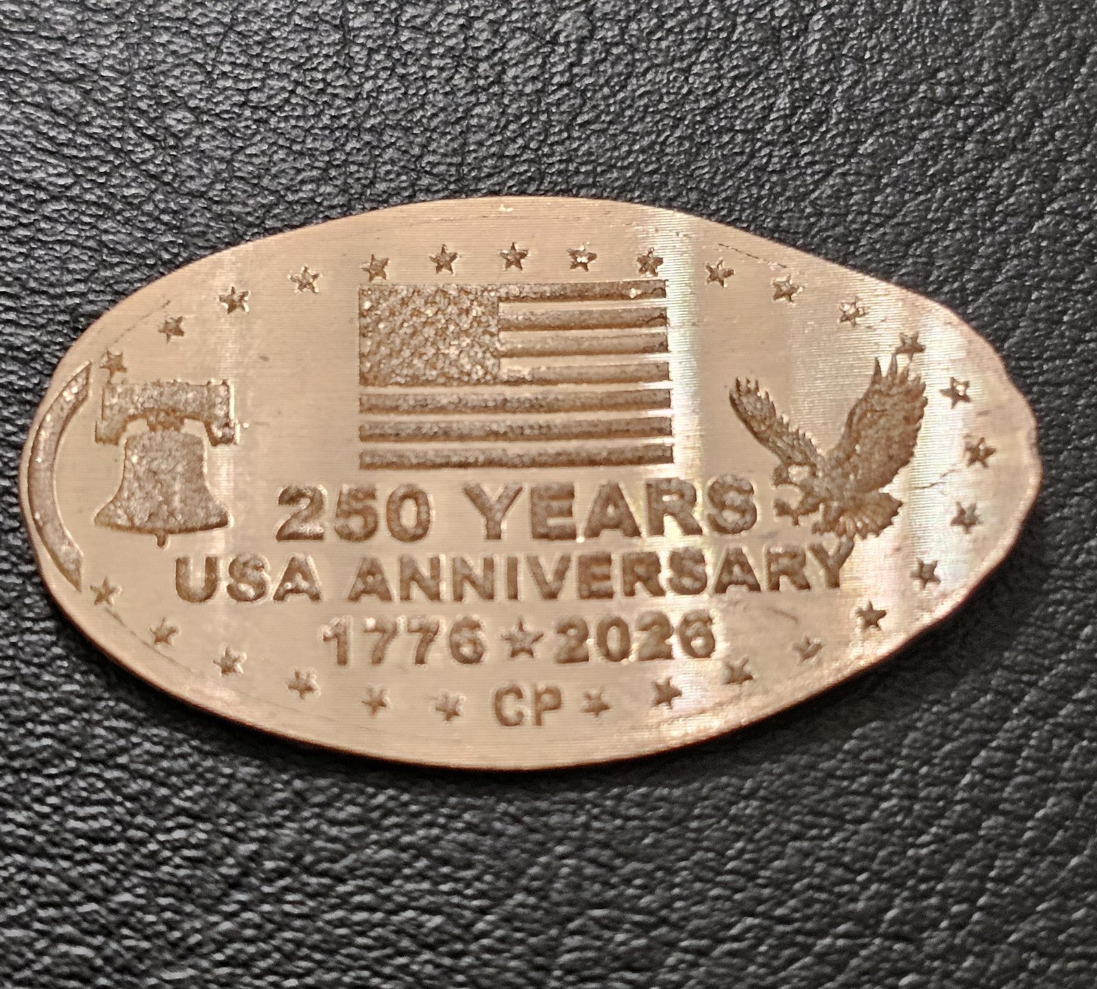 250 Years USA Anniversary Pressed Penny Elongated Coin - Image 1