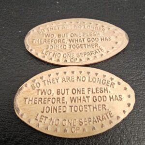 Wedding Favor Penny Elongated Coin They Are No Longer Two