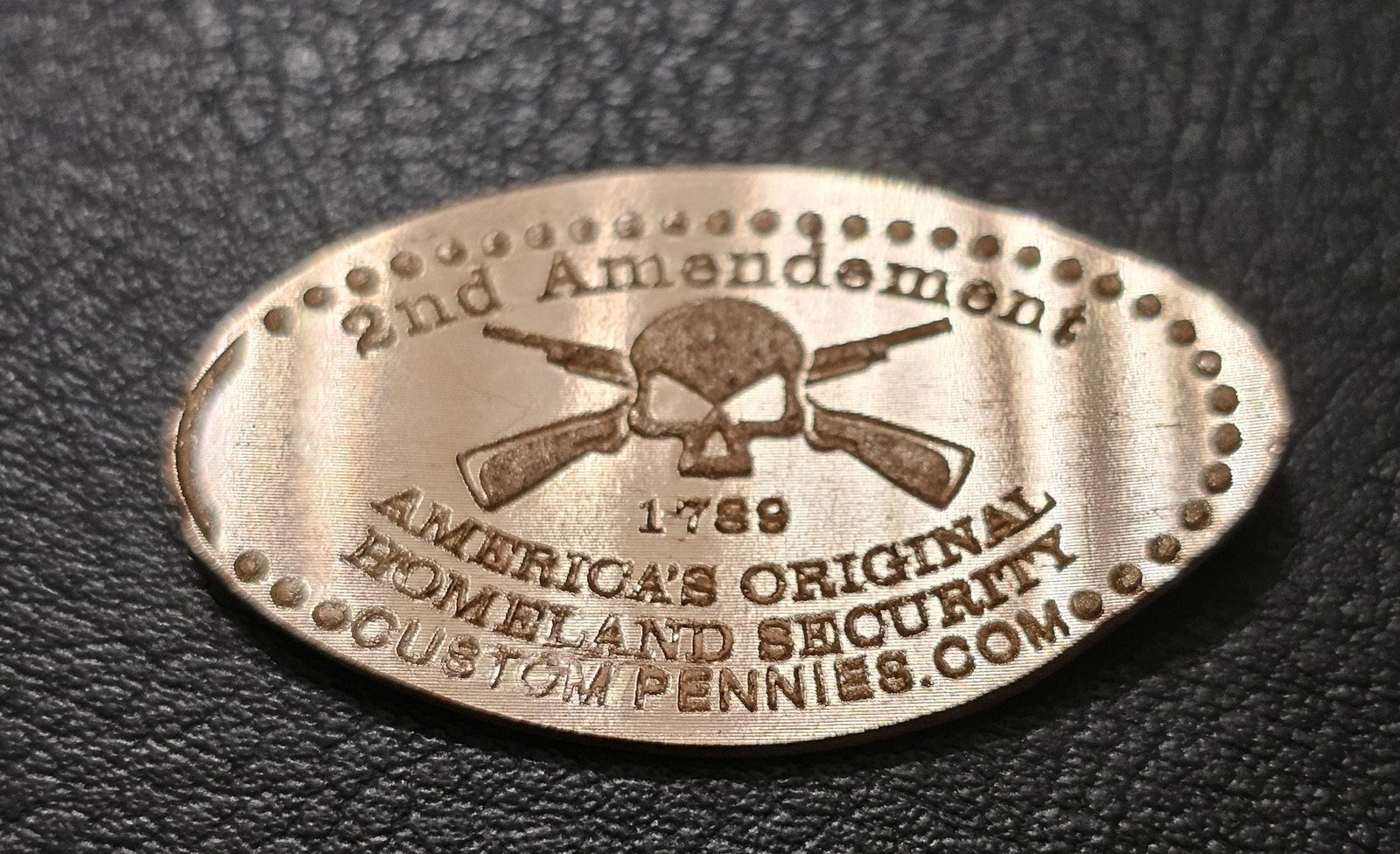 2nd Amendment America Original Homeland Security Pressed Penny Elongated Coin - Image 2