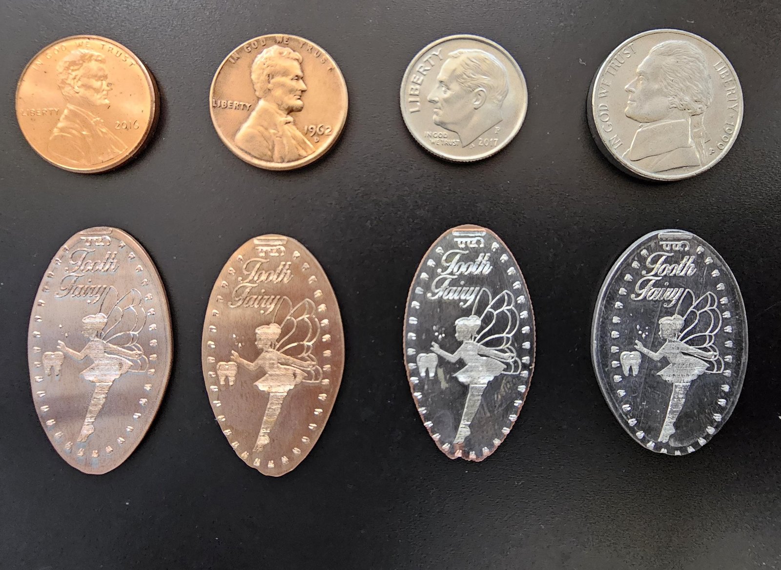Tooth Fairy Pressed Penny Pressed Smashed Penny Dimes Pressed Nickel for Your Event, Party, Birth...