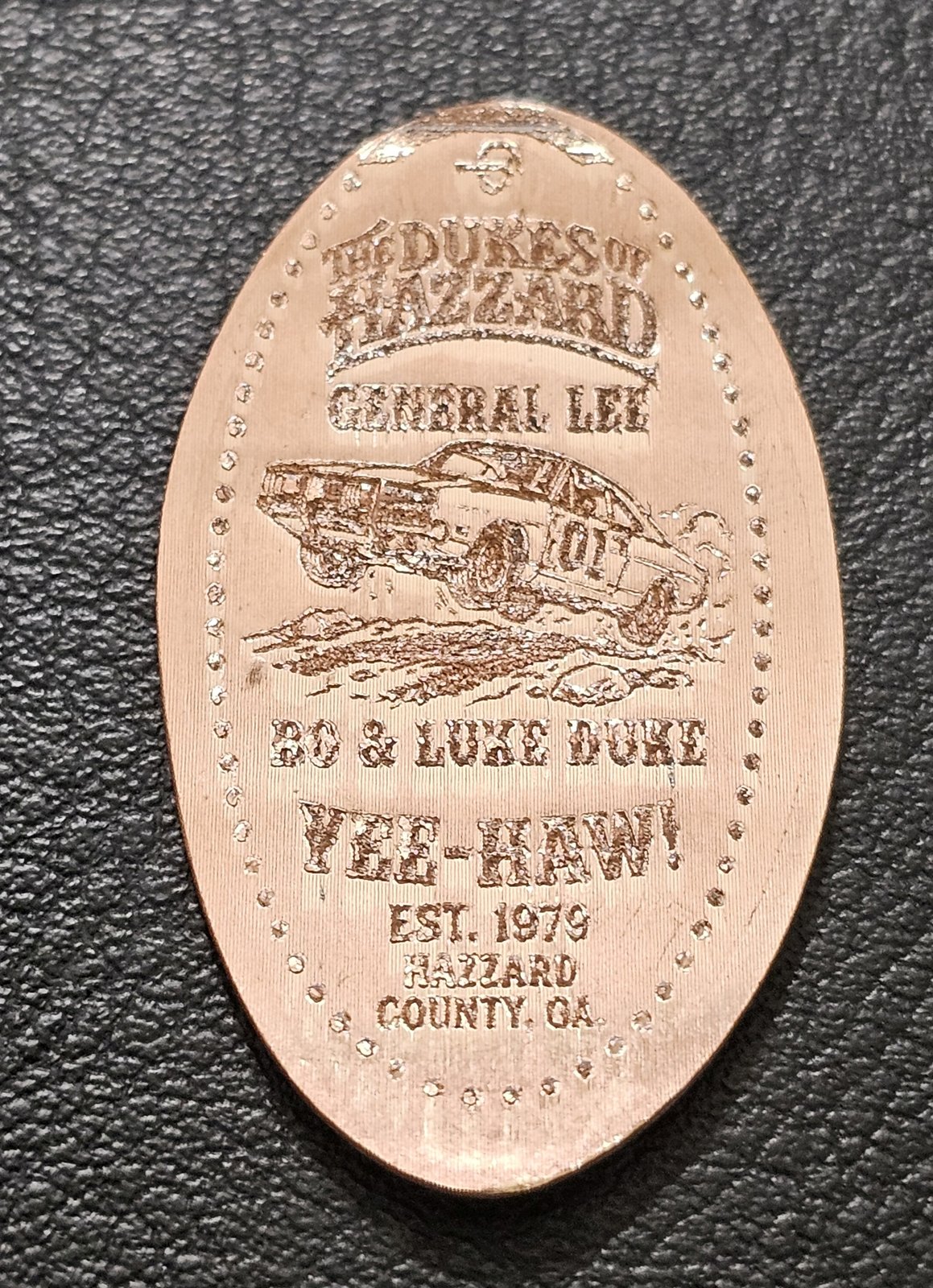 The Dukes Of Hazzard and General Lee Pressed Penny Elongated Coin - Image 3