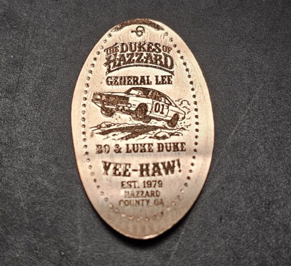 The Dukes Of Hazzard and General Lee Pressed Penny Elongated Coin