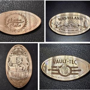 Fallout Pressed Penny Set of 4 Pressed Pennies Elongated Coins
