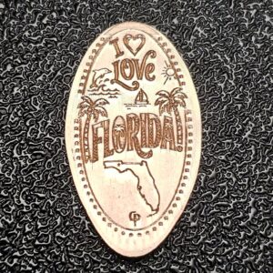 I Love Florida Pressed Penny Elongated Coin - Image 1