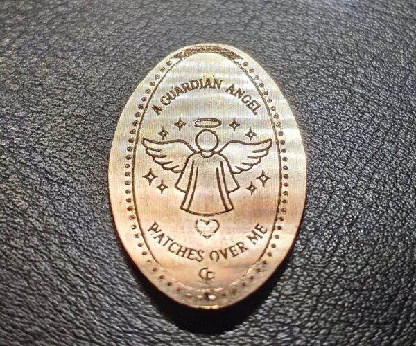 Guardian Angel  Watches Over Me Pressed Penny Elongated Coin