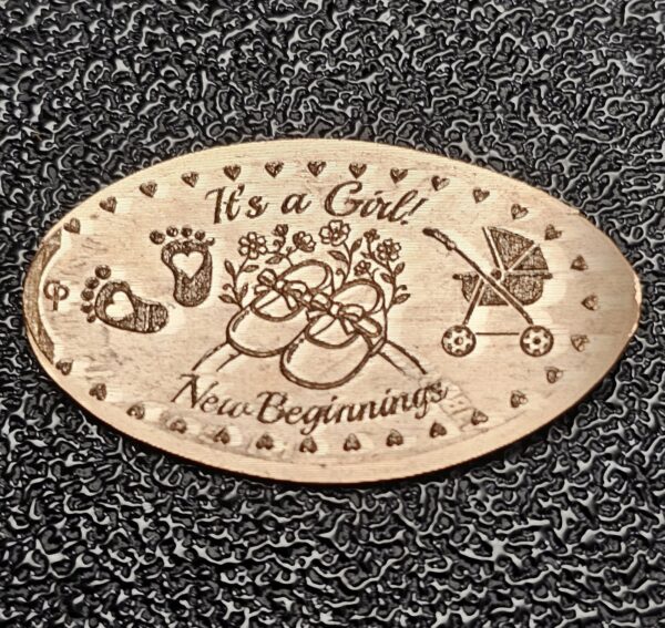 It's a Girl! Pressed Penny Penny Elongated Coin