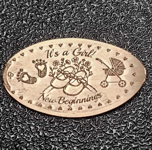 It's a Girl! Pressed Penny Penny Elongated Coin