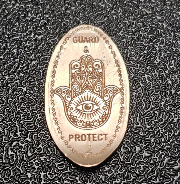 Hamsa Hand Guard & Protect Pressed Penny Elongated Coin