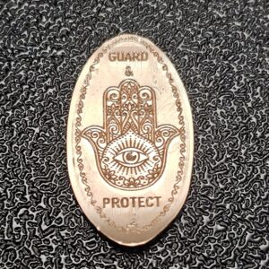 Hamsa Hand Guard & Protect Pressed Penny Elongated Coin