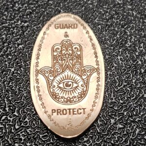 Hamsa Hand Guard & Protect Pressed Penny Elongated Coin - Image 3