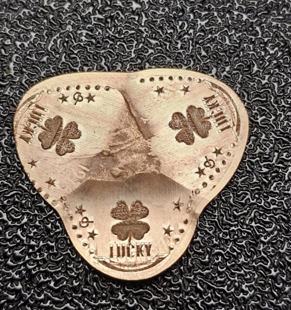 Lucky Heart with Four Leaf Clover Pressed Penny Penny Elongated Coin