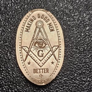 Masonic symbol Making Good Men Better Pressed Penny Penny Elongated Coin - Image 2