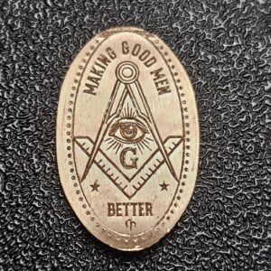 Masonic symbol Making Good Men Better Pressed Penny Penny Elongated Coin - Image 1