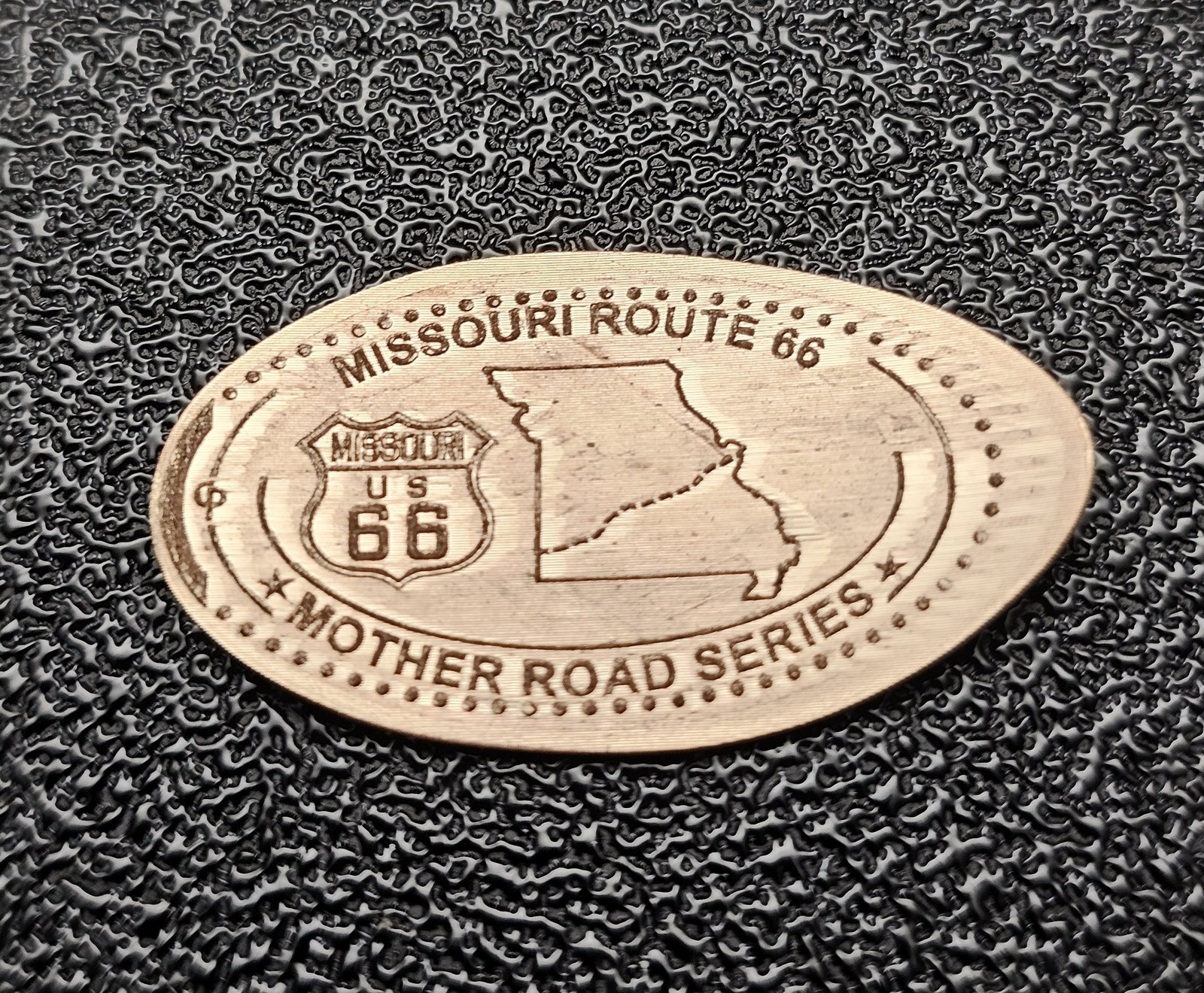 ROUTE 66 Centennial Missouri Pressed Penny Elongated Coin - Image 2