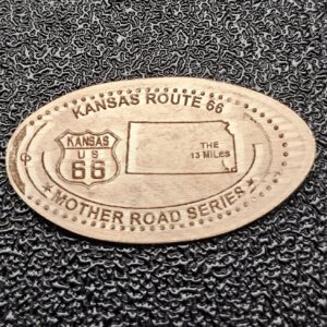 ROUTE 66 Centennial Kansas Pressed Penny Elongated Coin - Image 2