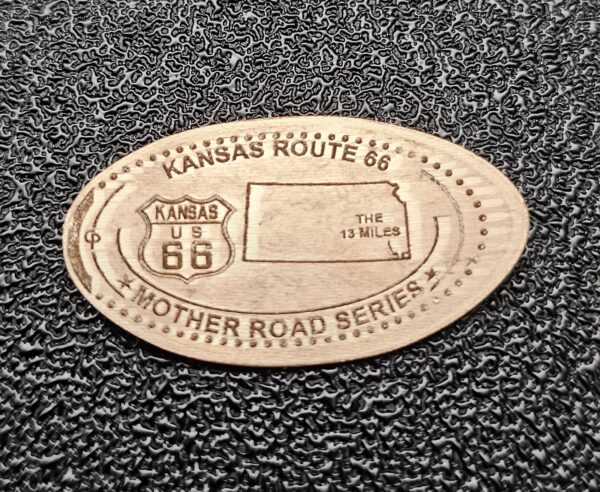ROUTE 66 Centennial Kansas Pressed Penny Elongated Coin