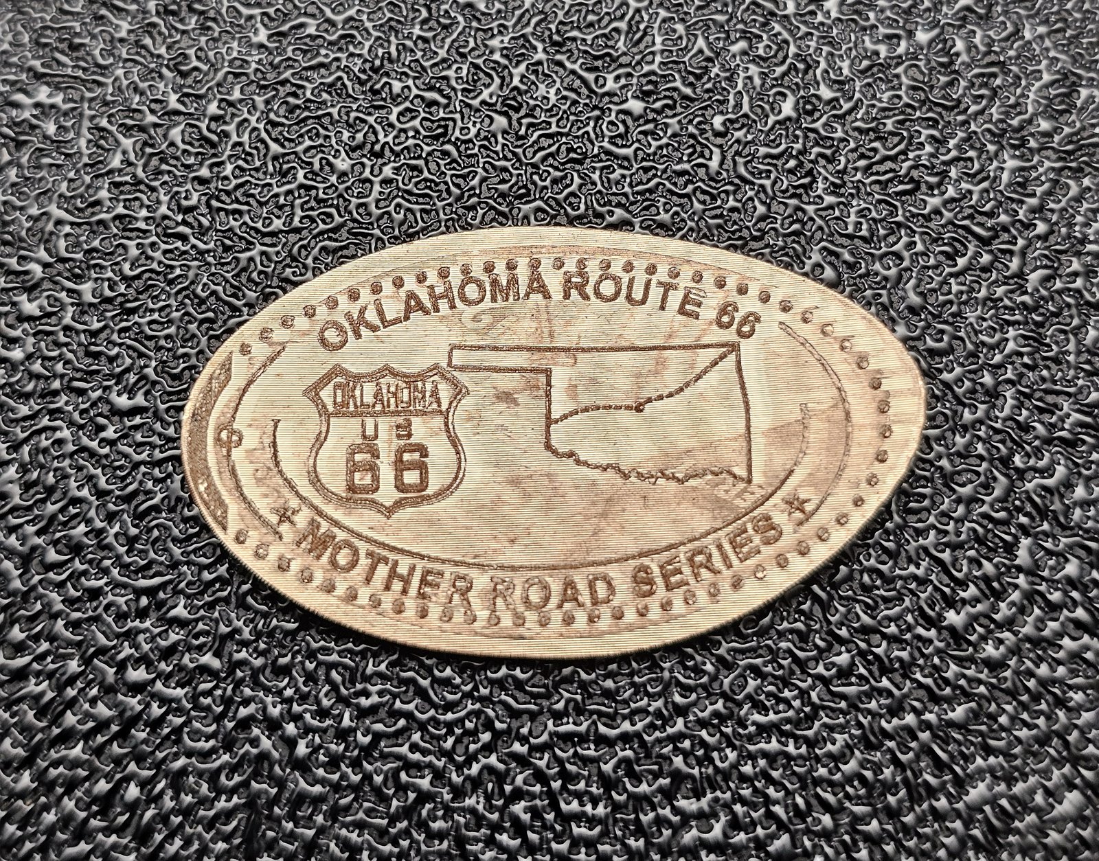 ROUTE 66 Centennial Oklahoma Pressed Penny Elongated Coin - Image 1