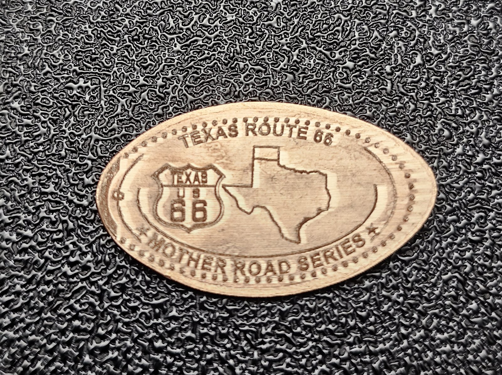 ROUTE 66 Centennial Texas Pressed Penny Elongated Coin - Image 1