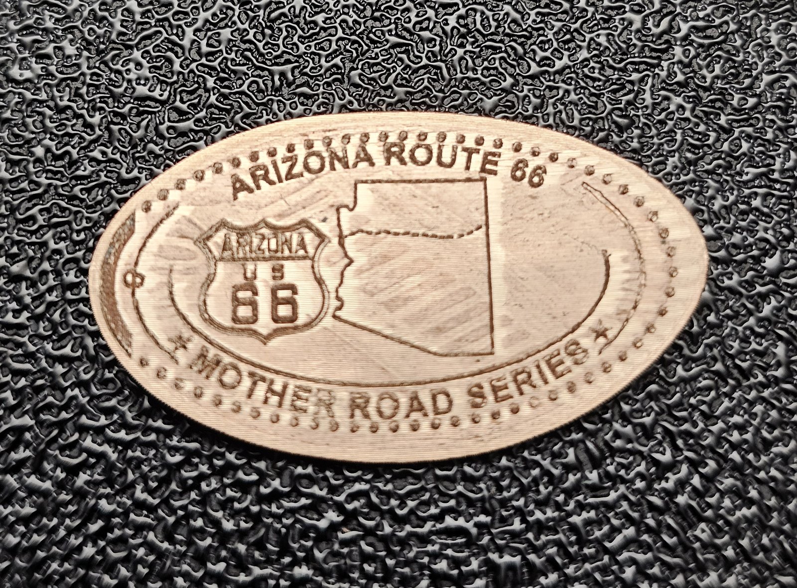 ROUTE 66 Centennial Arizona Pressed Penny Elongated Coin - Image 1