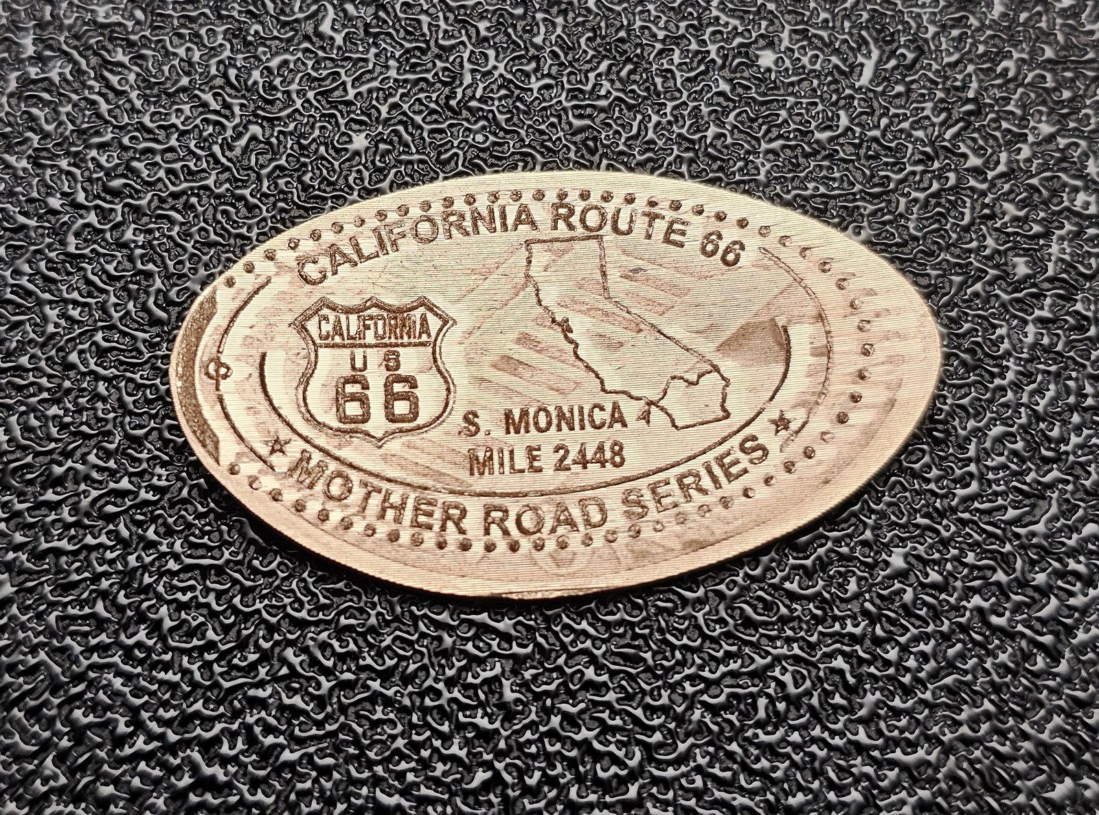 ROUTE 66 Centennial California Pressed Penny Elongated Coin - Image 1