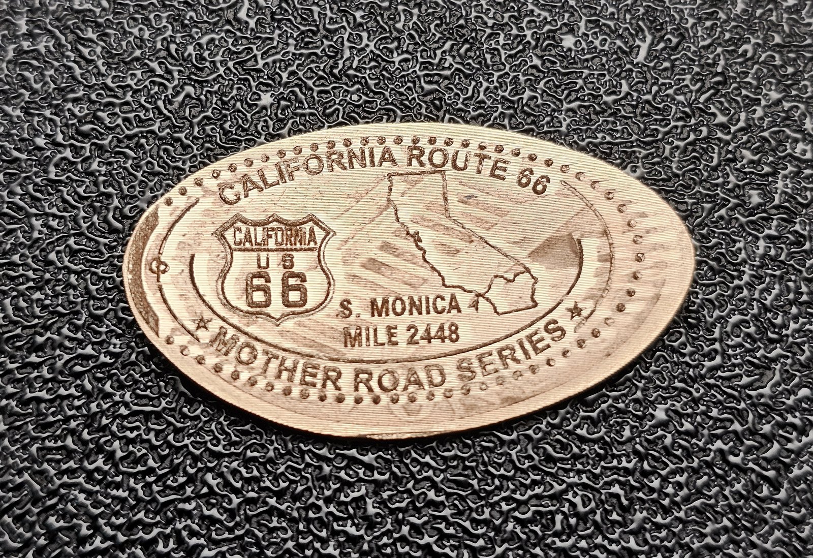 ROUTE 66 Centennial California Pressed Penny Elongated Coin - Image 2