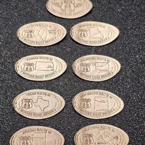 ROUTE 66 Centennial  SET of 9 Pressed Pennies Elongated Coins - Image 1