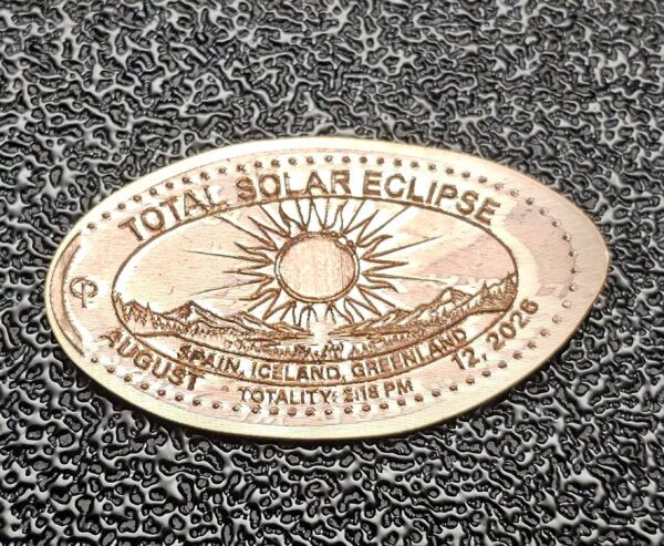 Total Solar Eclipse 2026 Pressed Penny Elongated Coin