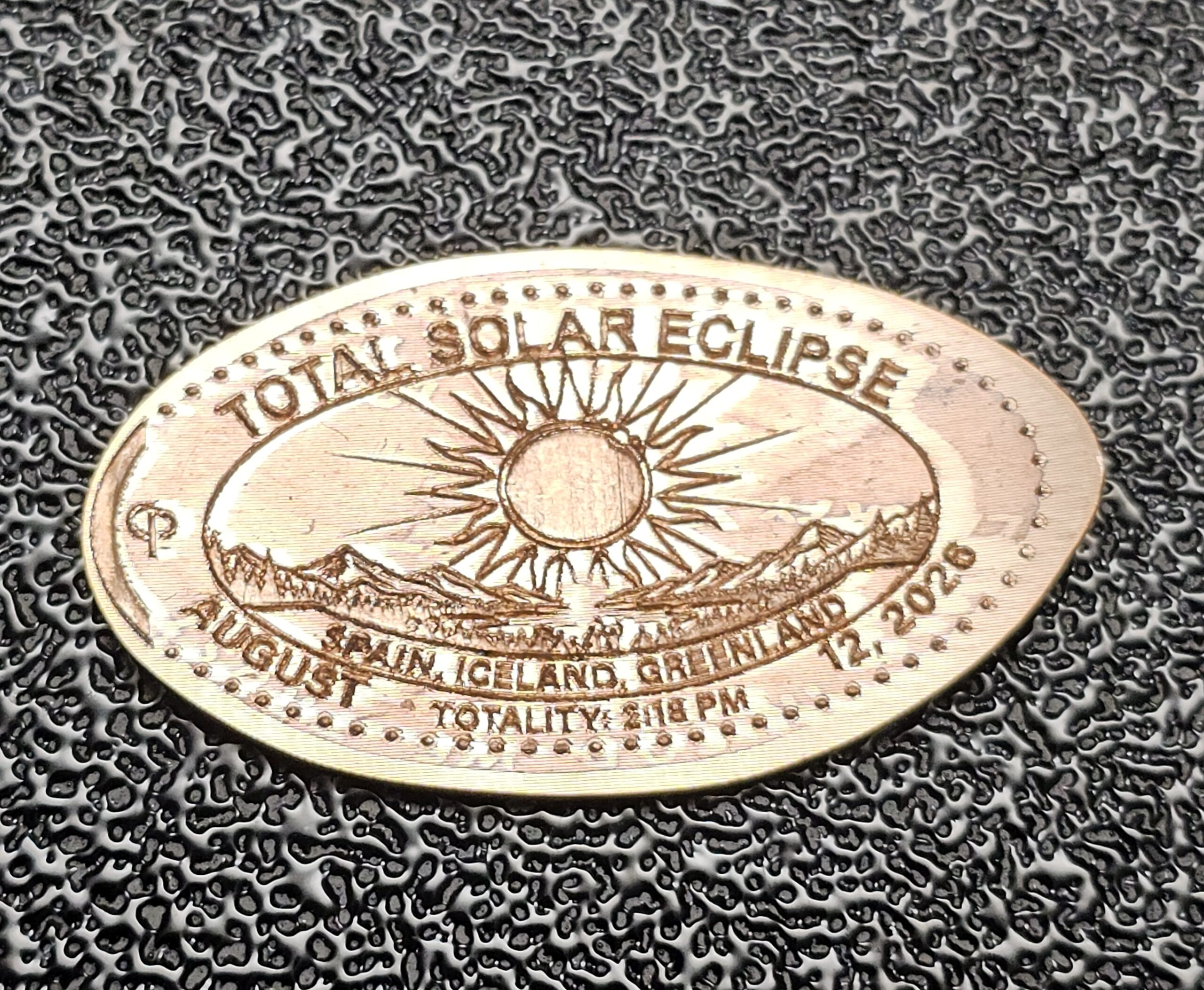 Total Solar Eclipse 2026 Pressed Penny Elongated Coin - Image 3