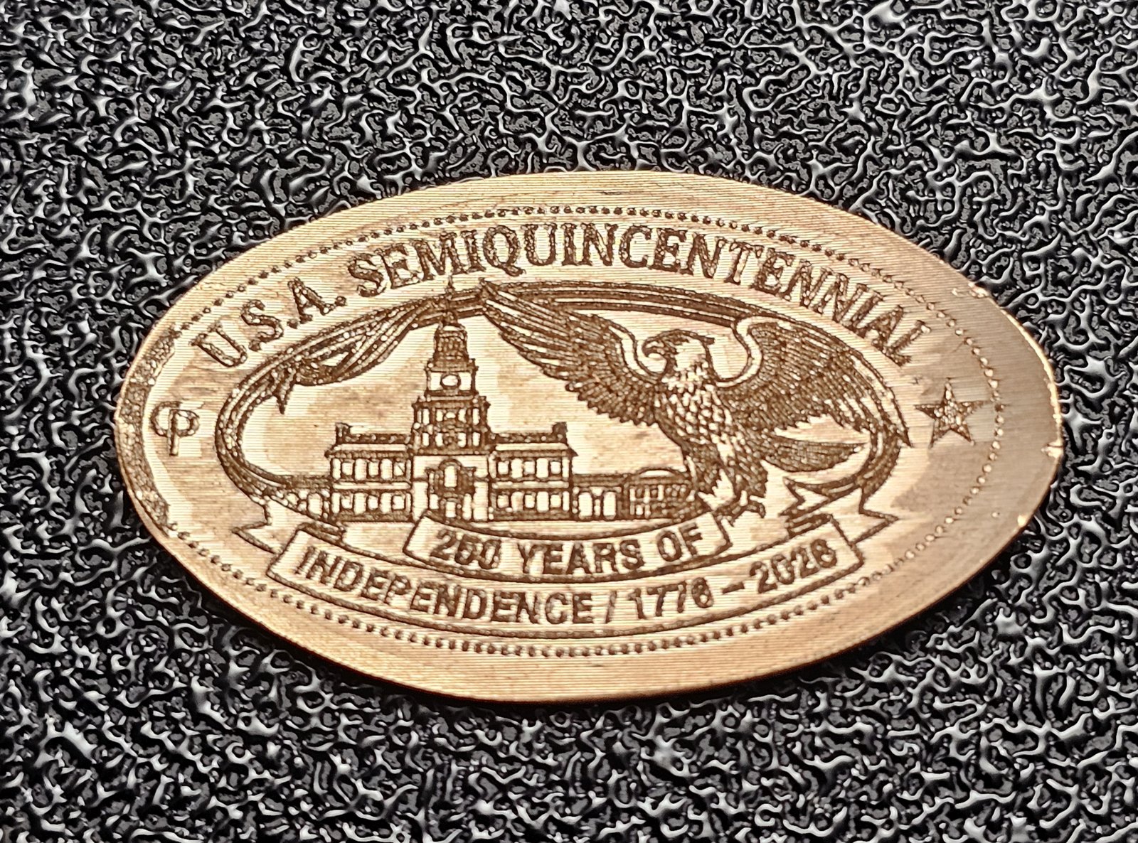 USA Semiquincentennial Independence Pressed Penny Elongated Cent - Image 2
