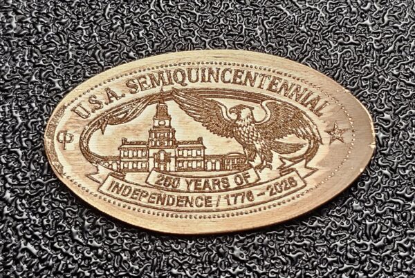 USA Semiquincentennial Independence Pressed Penny Elongated Cent