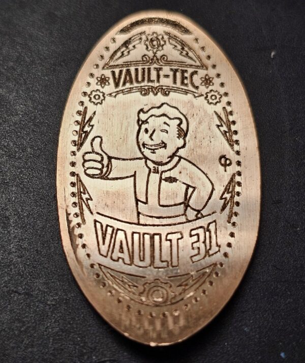 Fallout inspired Vault-Tec Vault 31 Pressed Penny Elongated Coin