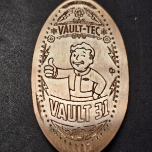 Fallout inspired Vault-Tec Vault 31 Pressed Penny Elongated Coin - Image 1