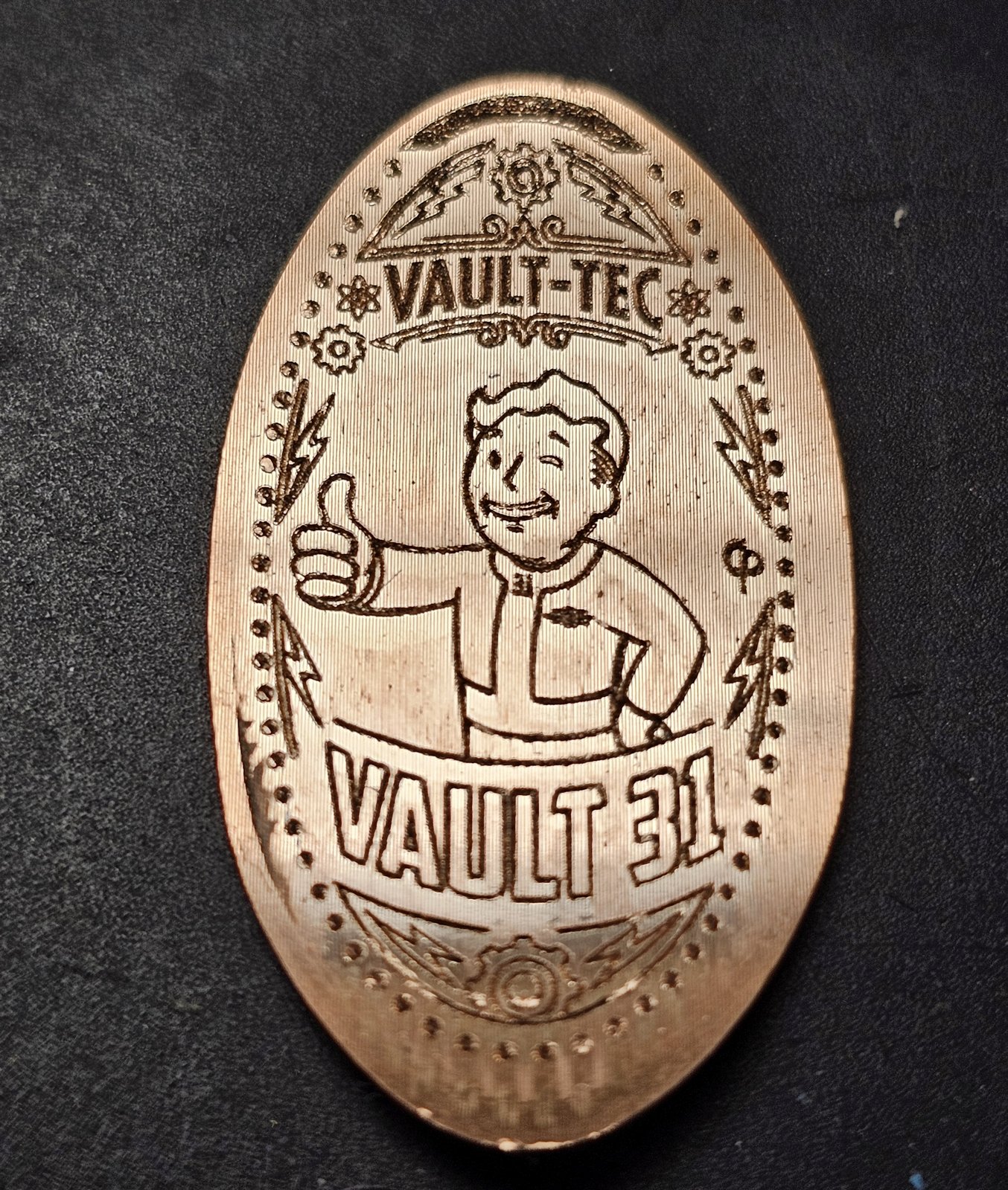 Fallout inspired Vault-Tec Vault 31 Pressed Penny Elongated Coin - Image 1